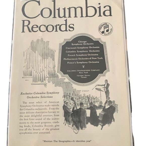 Vintage 1920 Columbia Records Symphony Selections Ad Advertisement - Picture 2 of 4